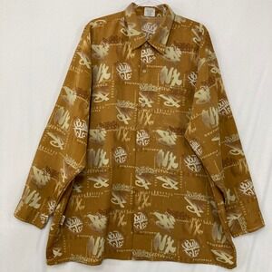 Southpole Graffiti Print Button Up Shirt XXL Y2K Streetwear Long Sleeve